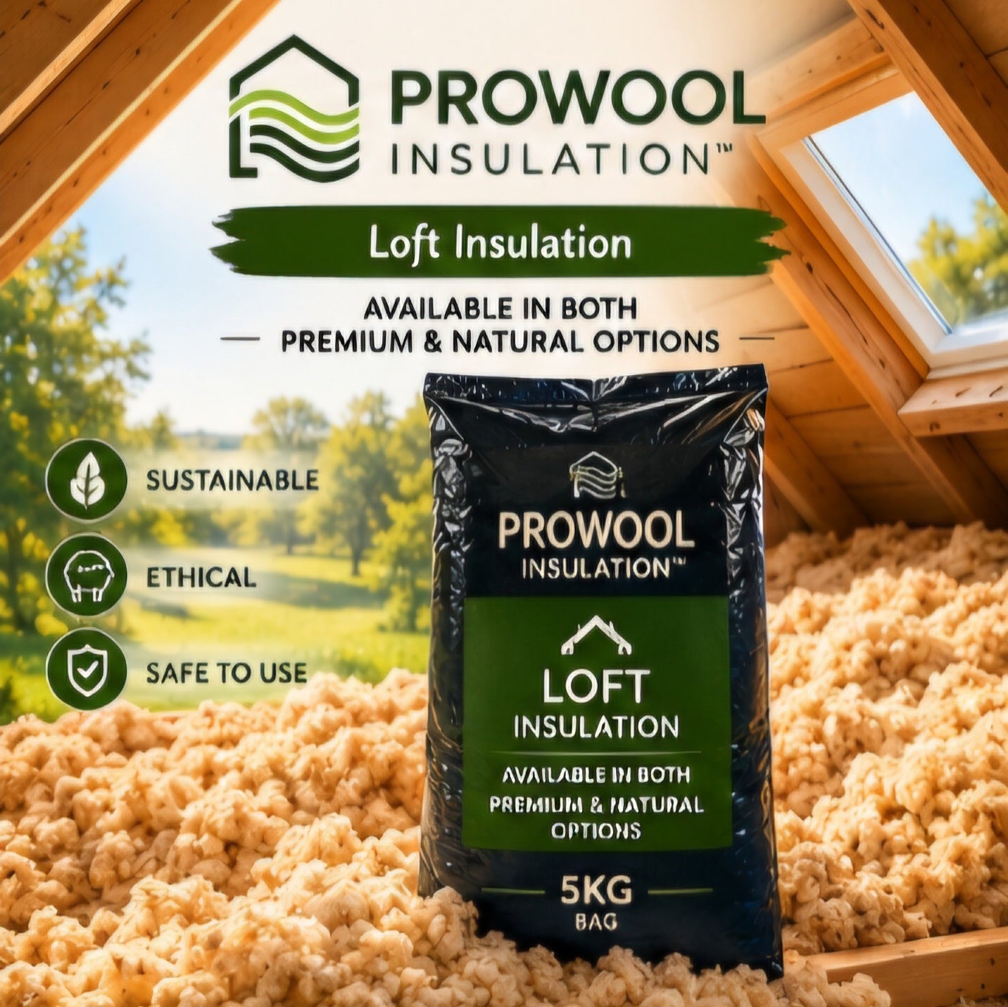Prowool Insulation™ Sheep's Wool Loft Insulation 5KG
