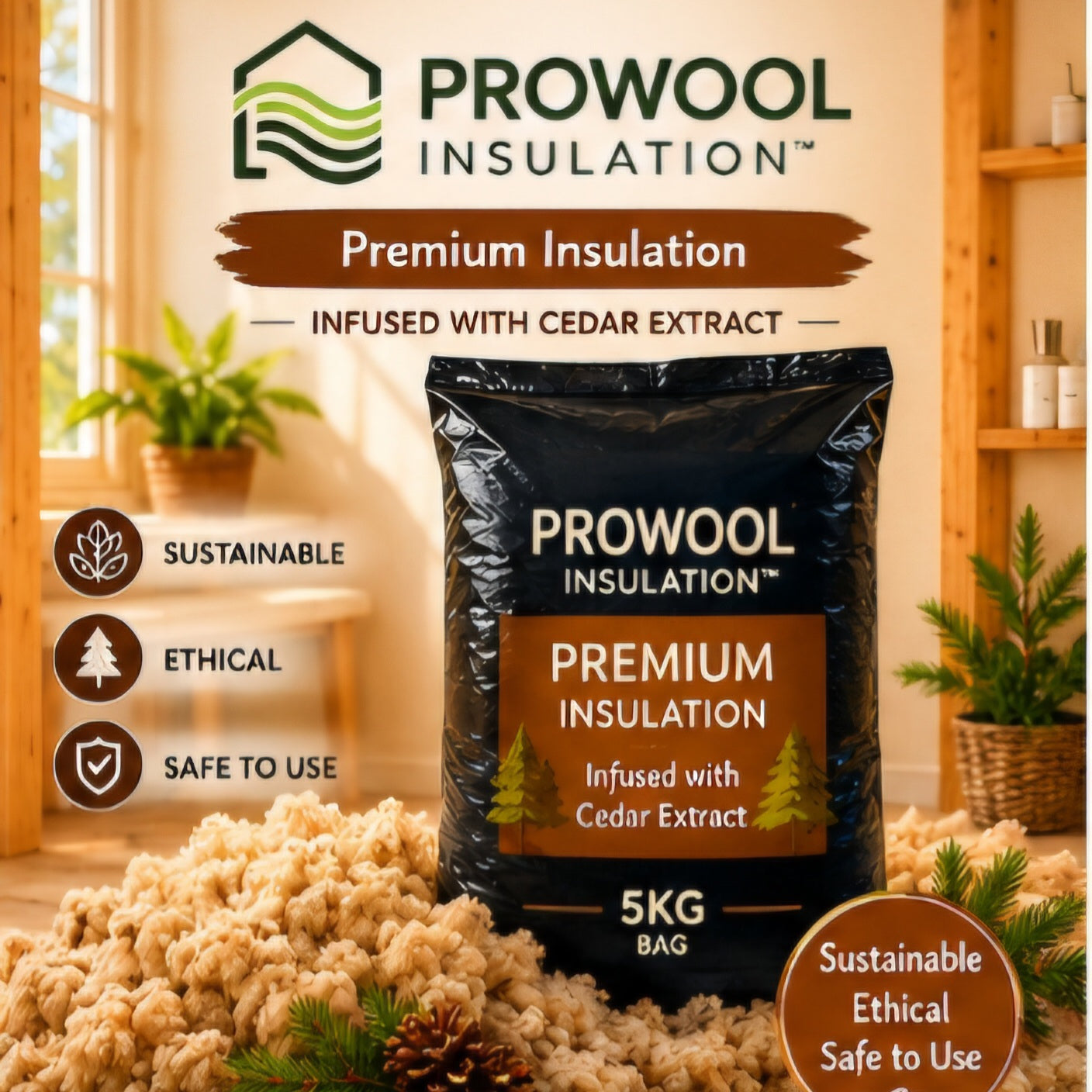 Prowool Insulation™ Premium Loose Sheep's Wool Insulation 5KG