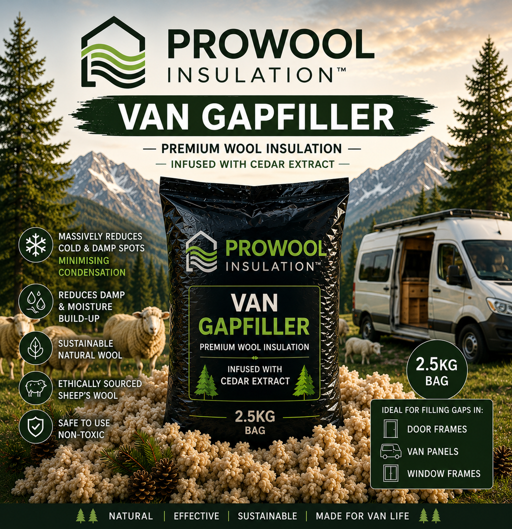 Prowool Insulation Van Gapfiller™ Loose Sheep's Wool Insulation 2.5KG with Application Tool